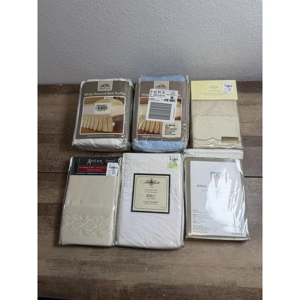 Lot of 6 Bedding King Size Pillow‎ Cases NEW